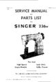 Icon of Singer 236W Service Manual