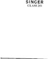 Icon of Singer 251 Class Service Manual