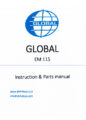 Icon of Global EM-115 Parts And Instruction Manual