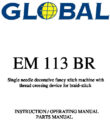 Icon of Global EM-113-BR Parts And Instruction Manual