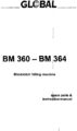 Icon of Global BM-360; -364 Parts And Instruction Manual